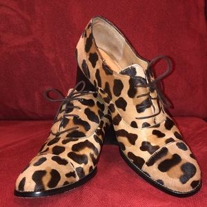 David Aaron animal print lace ups